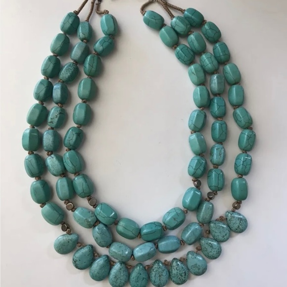 Turquoise Howlite Necklace ‘Drops of the Ocean’ - Picture 1 of 3